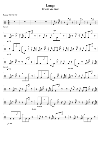 Townes Van Zandt Lungs score for Drums