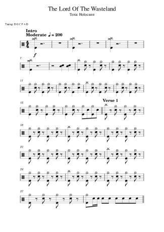 Toxic Holocaust The Lord Of The Wasteland score for Drums