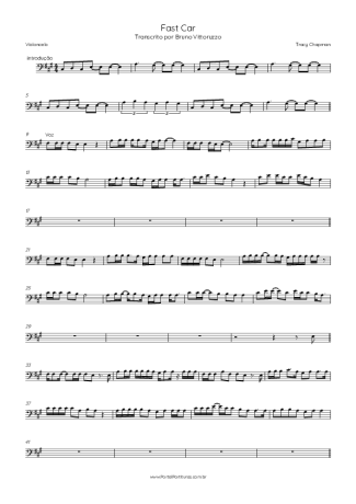 Tracy Chapman Fast Car score for Cello