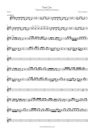 Tracy Chapman Fast Car score for Violin