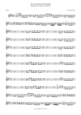 Trio Parada Dura Se Você Ama Perdoa score for Flute