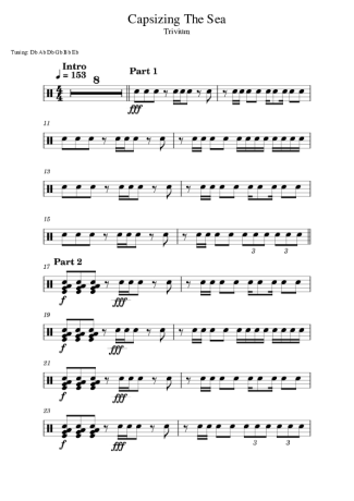 Trivium Capsizing The Sea score for Drums