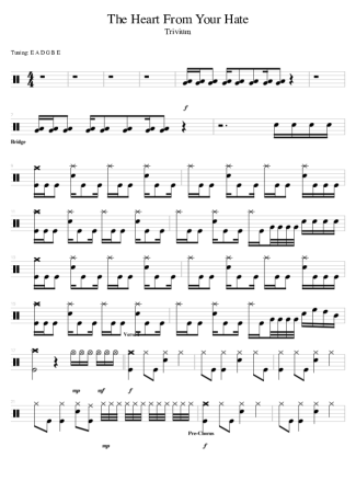 Trivium The Heart From Your Hate score for Drums