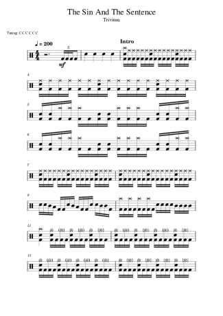 Trivium The Sin And The Sentence score for Drums
