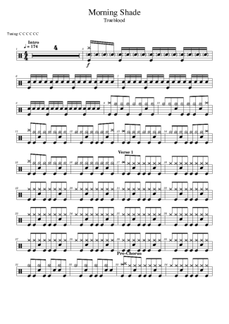 Trueblood Morning Shade score for Drums