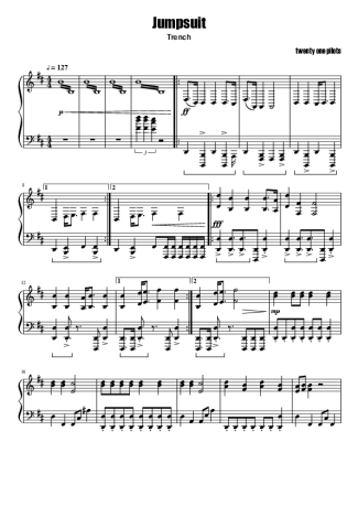 Twenty One Pilots Jumpsuit score for Piano