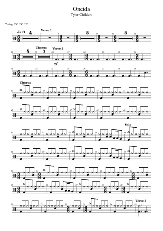 Tyler Childers Oneida score for Drums