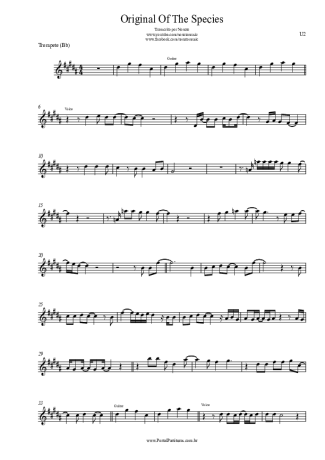 U2 Original Of The Species score for Trumpet