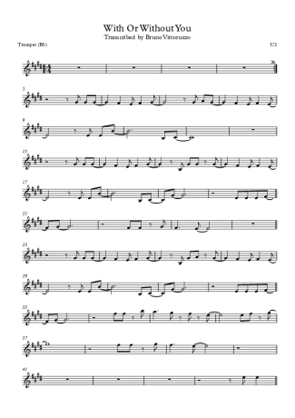 U2 With Or Without You score for Trumpet