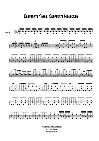 Underoath Desperate Times, Desperate Measures score for Drums