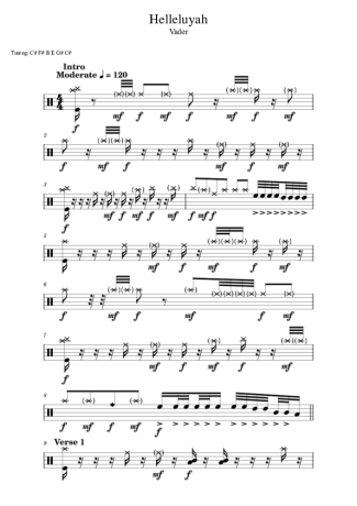 Vader Helleluyah score for Drums