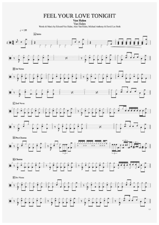 Van Halen Feel Your Love Tonight score for Drums