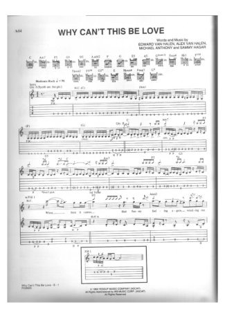 Van Halen Why Cant This Be Love score for Guitar