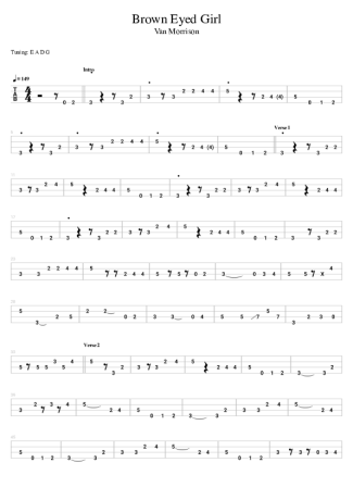 Van Morrison Brown Eyed Girl score for Drums