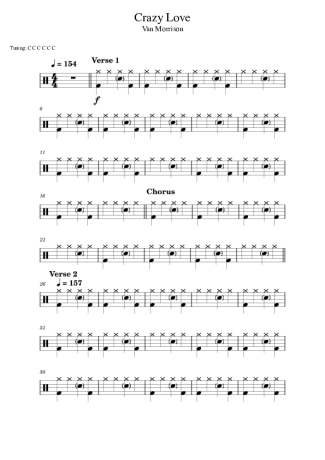 Van Morrison Crazy Love score for Drums