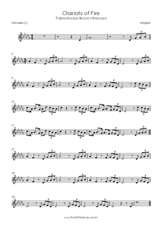 Vangelis Chariots Of Fire score for Clarinet (C)