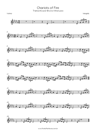 Vangelis Chariots Of Fire score for Violin
