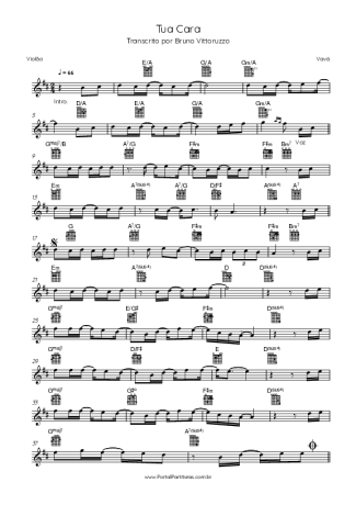 Vavá Tua Cara score for Acoustic Guitar
