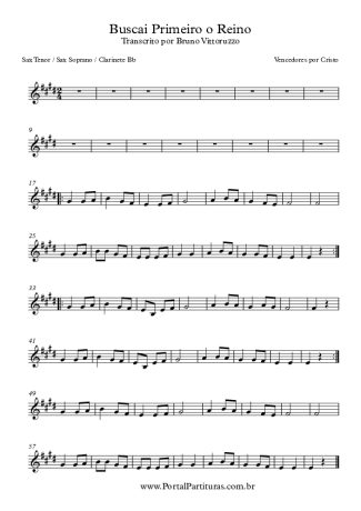 Vencedores por Cristo Buscai Primeiro o Reino score for Tenor Saxophone Soprano (Bb)