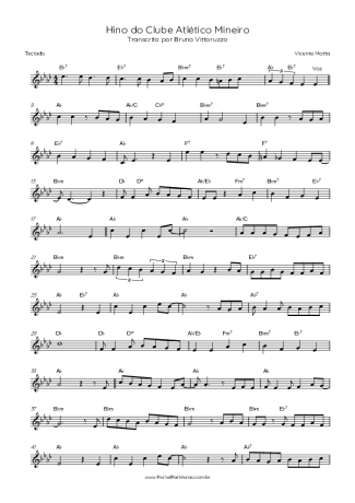 Vicente Motta Hino Do Clube Atlético Mineiro score for Keyboard