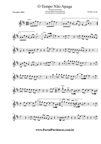 Victor e Leo O Tempo Não Apaga score for Trumpet