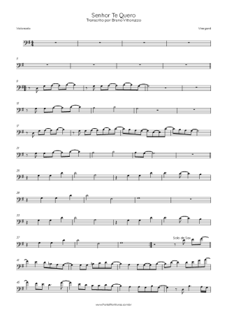 Vineyard Senhor Te Quero score for Cello
