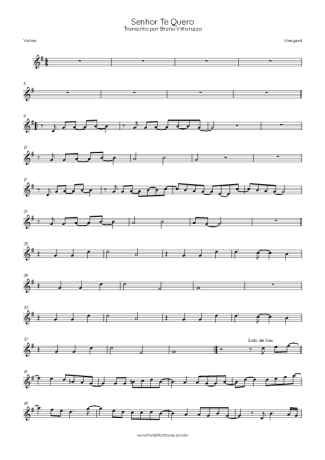 Vineyard Senhor Te Quero score for Violin