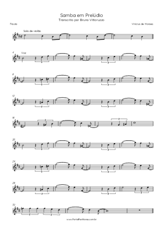 Vinicius de Moraes Samba Em Prelúdio score for Flute