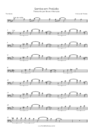 Vinicius de Moraes Samba Em Prelúdio score for Trombone