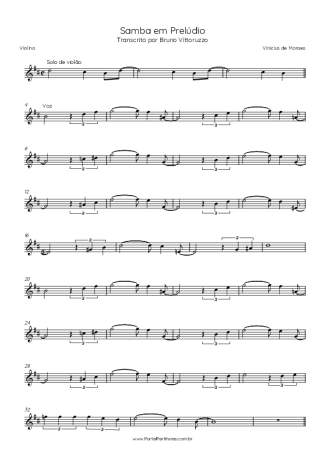 Vinicius de Moraes Samba Em Prelúdio score for Violin