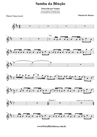 Vinicius de Moraes Samba da Bênção score for Flute