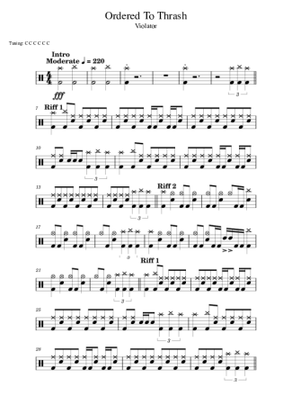 Violator Ordered To Thrash score for Drums