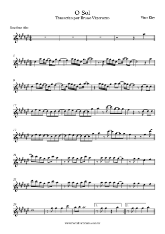 Vitor Kley O Sol score for Alto Saxophone