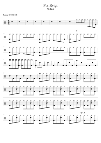 Volbeat For Evigt score for Drums