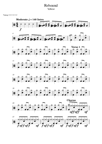 Volbeat Rebound score for Drums