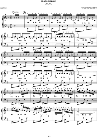 Waldir Azevedo Brasileirinho score for Accordion
