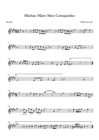 Waldir Azevedo Minhas Mãos Meu Cavaquinho score for Alto Saxophone