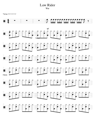 War Low Rider score for Drums