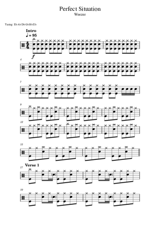 Weezer Perfect Situation score for Drums