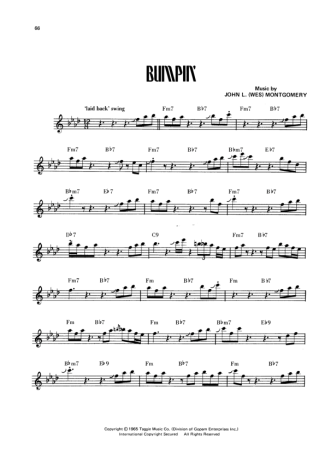 Wes Montgomery Bumpin score for Guitar