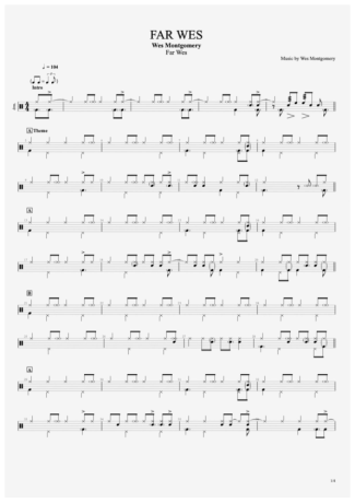 Wes Montgomery Far Wes score for Drums