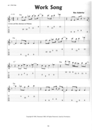 Wes Montgomery Work Song score for Guitar