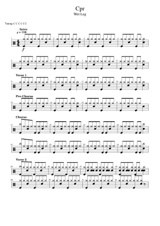 Wet Leg Cpr score for Drums