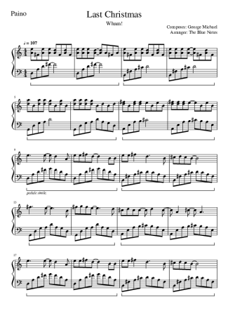 Wham Last Christmas score for Piano
