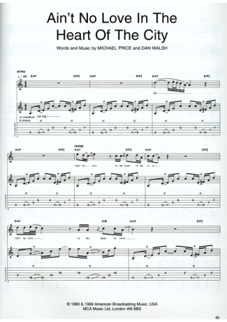Whitesnake Aint No Love In The Heart Of The City score for Guitar