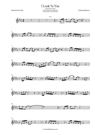 Whitney Houston I Look To You score for Alto Saxophone