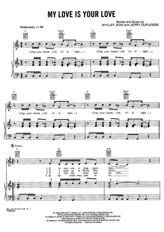 Whitney Houston My Love Is Your Love score for Piano
