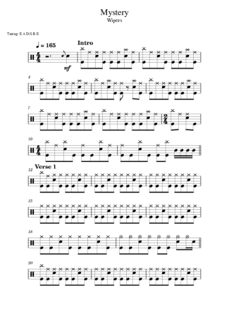 Wipers Mystery score for Drums