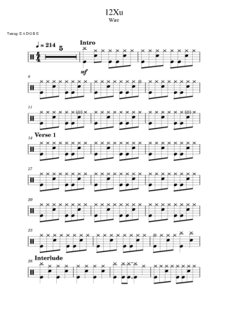 Wire 12Xu score for Drums