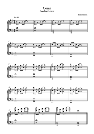 Yann Tiersen Coma score for Piano